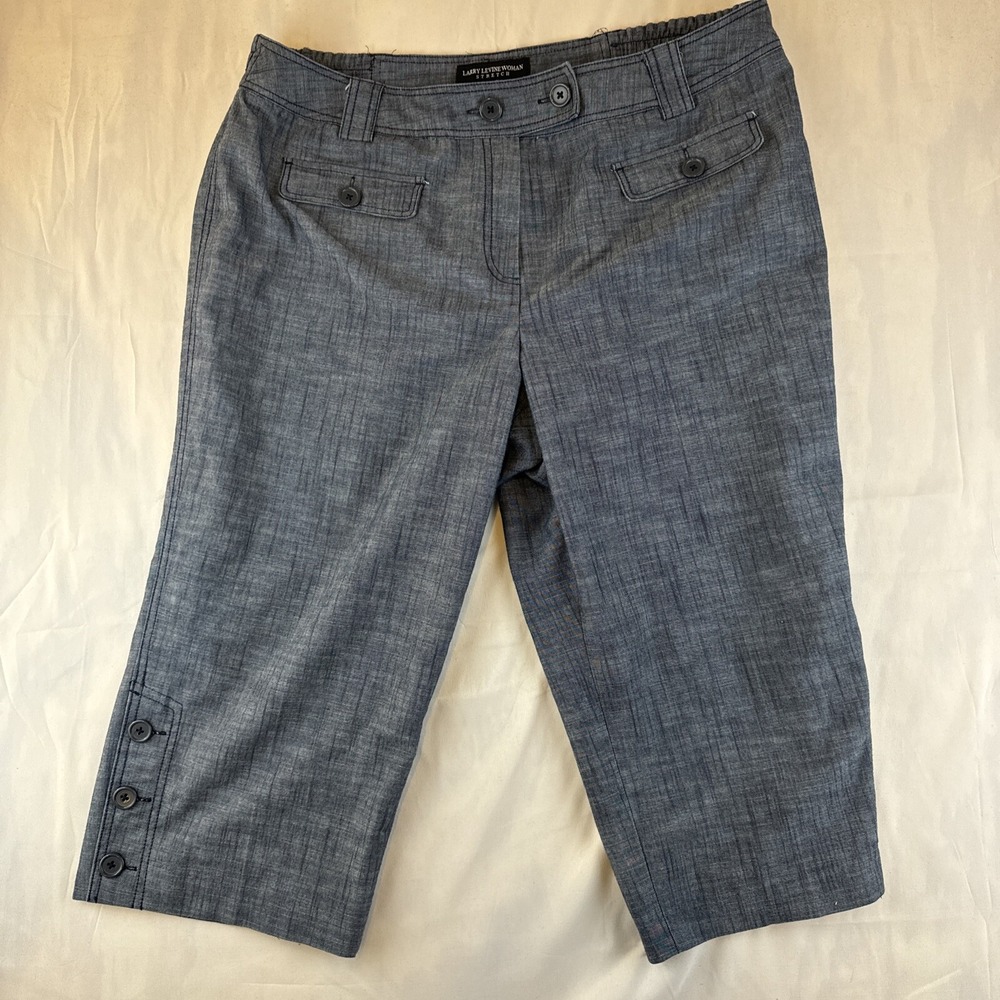 Larry Levine Woman Cropped Capri Stretch Pants Size 18W
